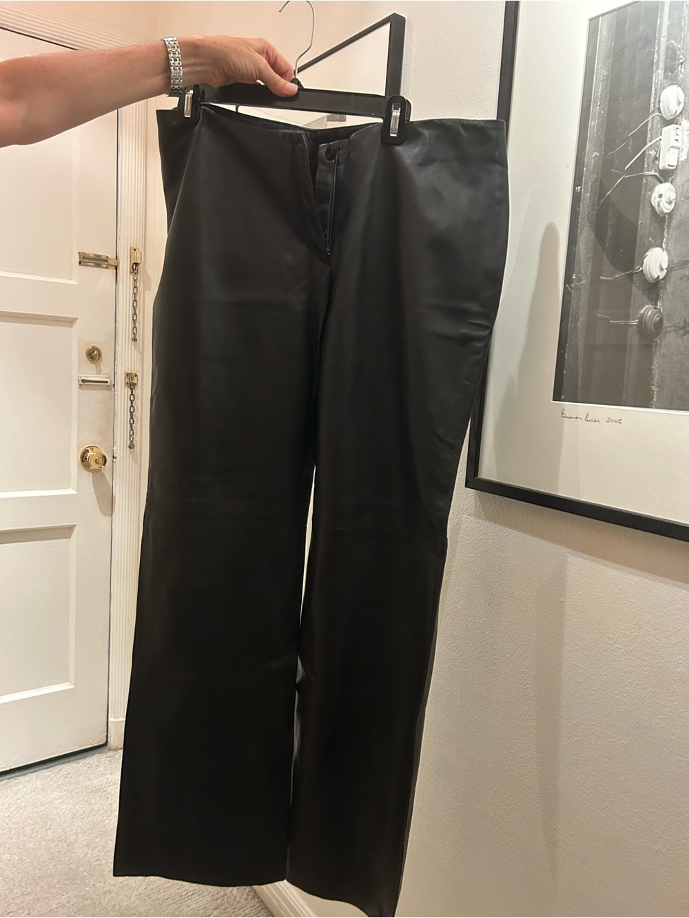 Black 100% Leather Trousers